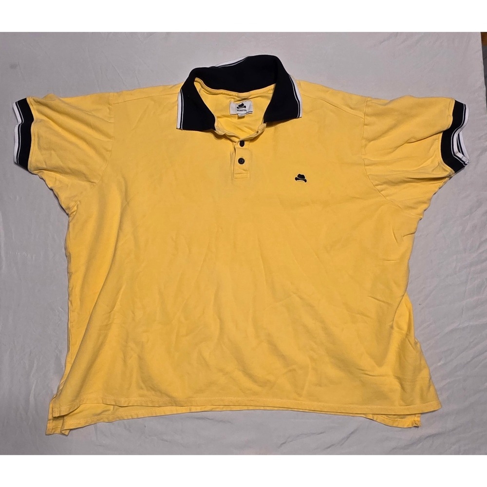 Winston Men's 3XL Yellow Polo Shirt Short Sleeve Cotton Golf Casual Big Tall